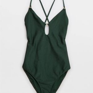 Green Strappy One-Piece Swimsuit